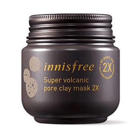 Innisfree Innisfree Super Volcanic Pore Clay Mask 2X 100 ml.มาส์กโคลนช่วยดูดซับความมันส่วนเกินบนใบหน้า ทำความสะอาดผิวหน้าอย่างล้ำลึกถึงรูขุมขน