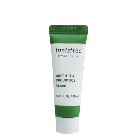 Innisfree Derma Formula Green Tea Probiotics Cream 10ml ครีมเนื้อเข้มข้น ที่อุดมไปด้วยโพรไบโอติกส์จากชาเขียว ปกป้องความแห้งกร้านได้ยาวนานถึง 48 ชั่วโมง