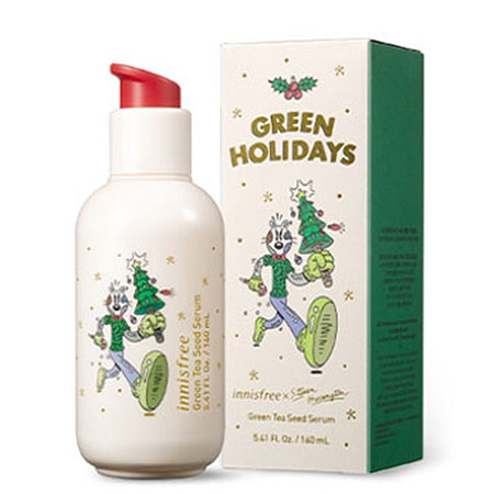 Innisfree Geen Tea Seed Serum 2021 Green Holiday 160ml เซรั่มชาเขียวที่ขายดีตลอดกาล ดีไซน์ลิมิเตดอิดิชั่นจากศิลปินชื่อดัง Steven Harrington