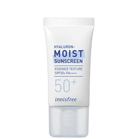 Innisfree Hyaluron Moist Sunscreen Essence Texture SPF50+ PA++++ 20ml ครีมกันแดดเซรั่มผสมไฮยาลูรอน ช่วยปกป้องผิวจากแสงแดด พร้อมมอบความชุ่มชื้นขั้นสุด